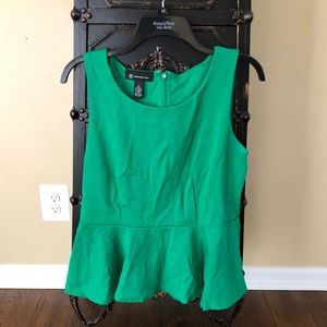 Green Peplum Top